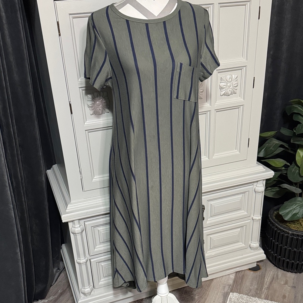 Striped Green and Blue Women's High-Low Dress by LulaRoe Size XS